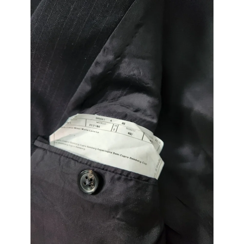 Armani Collezioni 100% wool made in Italy mens jacket 40R Blazer Suit Navy Blue